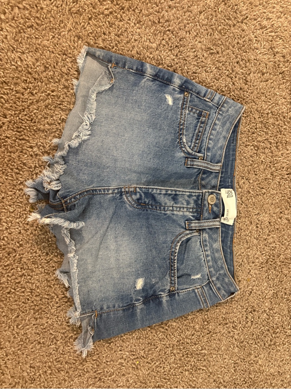 RSQ Light Blue Distressed Frayed Hem Denim Shorts
